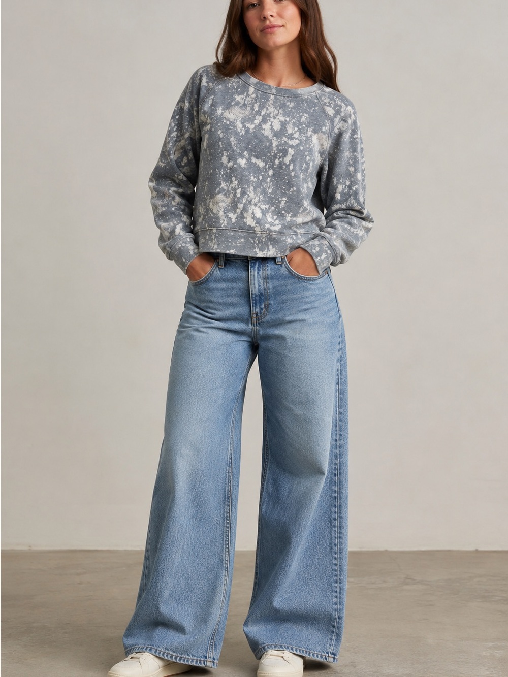JCrew paint splatter Grey Crewneck Sweatshirt
